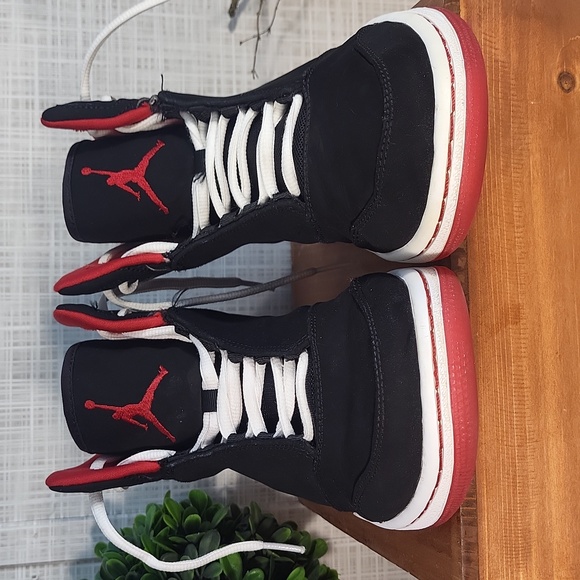 Nike Air Jordan 1st flight Premium, Mid, Black Red, Basketball Shoes - Picture 3 of 5